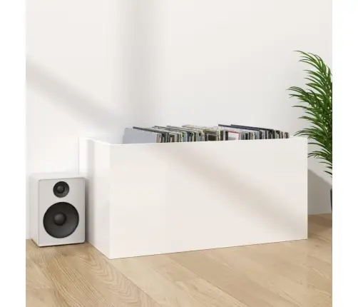 Dėžė Vinilinėms Plokštelėms, Balta, 71X34X36cm Mediena, Blizgi