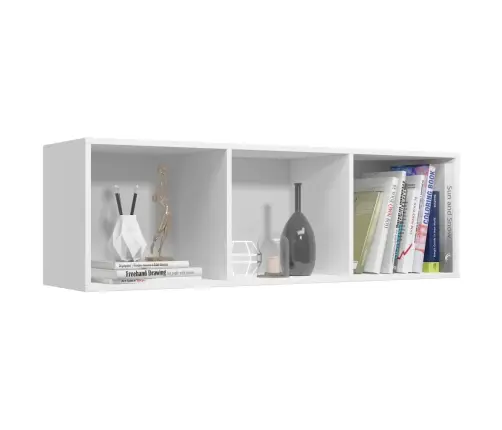 Raamaturiiul/Telerialus, Valge, 36X30X114 cm Tehispuit