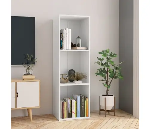 Raamaturiiul/Telerialus, Valge, 36X30X114 cm Tehispuit