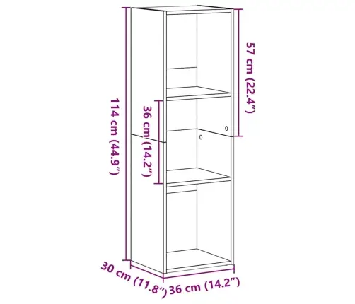Grāmatu Plaukts, 36X30X114 Cm, Ozolkoka Krāsa Inženierijas Koks Vidaxl