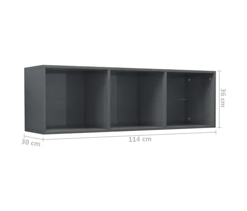 Raamaturiiul/Telerialus, Hall, 36X30X114 cm Tehispuit