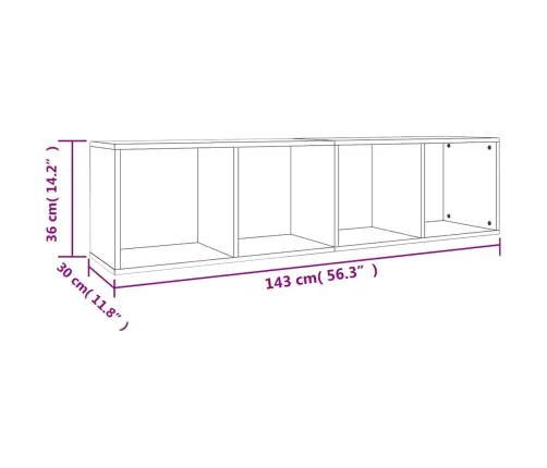 Spintelė Knygoms/Tv, Ąžuolo, 36X30X143cm Apdirbta Mediena