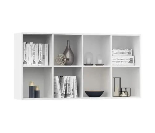 Knygų/Šoninė Spintelė, Balta, 66X30X130cm Apdirbta Mediena