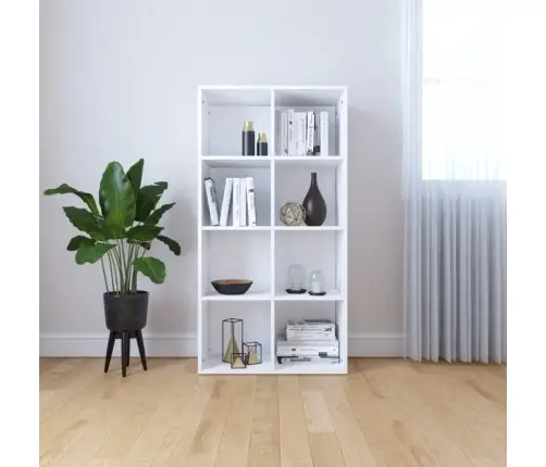 Knygų/Šoninė Spintelė, Balta, 66X30X130cm Apdirbta Mediena