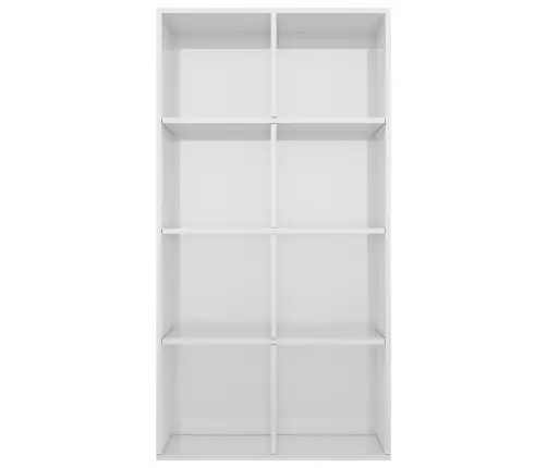 Grāmatu Plaukts, 66X30X130 Cm, Spīdīgi Balts, Inženierijas Koks Vidaxl