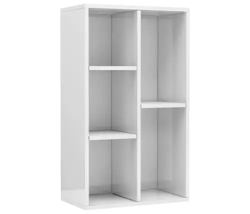 Grāmatu Plaukts, 50X25X80 Cm, Spīdīgi Balts, Inženierijas Koks Vidaxl