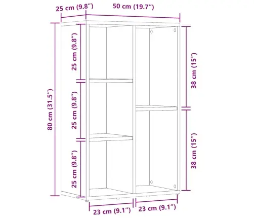 Grāmatu Plaukts, 50X25X80 Cm, Spīdīgi Balts, Inženierijas Koks Vidaxl