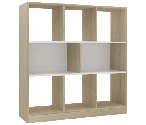 Raamaturiiul Valge, Sonoma Tamm 97,5X29,5X100 Cm Tehispuit