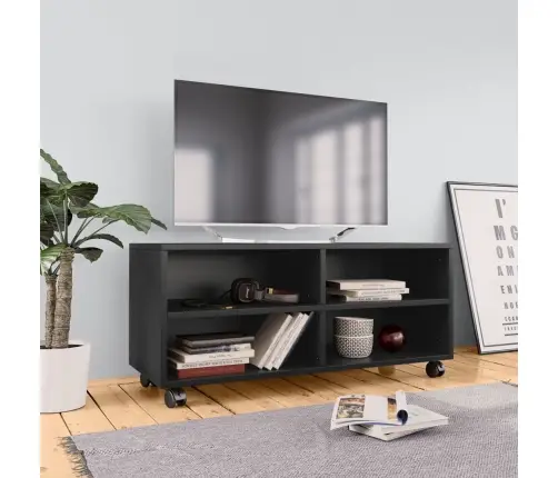 Tv Skapītis Uz Ritentiņiem, 90X35X35Cm Inženierijas Koks, Melns Vidaxl Tv Skapītis Uz Ritentiņiem, 90X35X35Cm Inženierijas Koks, Melns Vidaxl