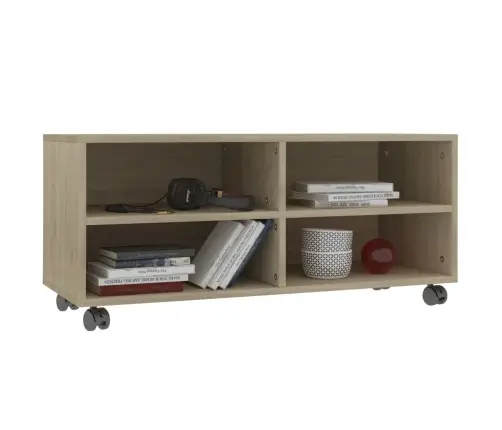 Tv Skapītis Uz Ritentiņiem, 90X35X35 Cm, Inženierijas Koks Vidaxl