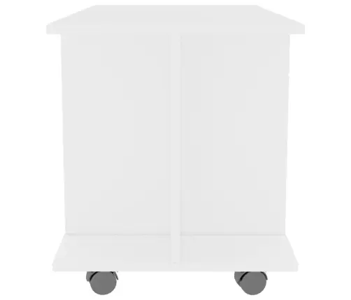 Tv Skapītis Ar Ritenīšiem, Balts, 80X40X45Cm, Inženierijas Koks Vidaxl