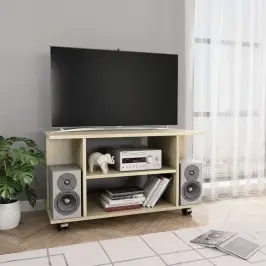 Tv Spintelė Su Ratukais, Sonoma Ąžuolo Sp., 80X40X45cm Mediena
