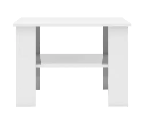 Kohvilaud, Kõrgläikega, Valge, 60 X 60 X 42 Cm Tehispuit