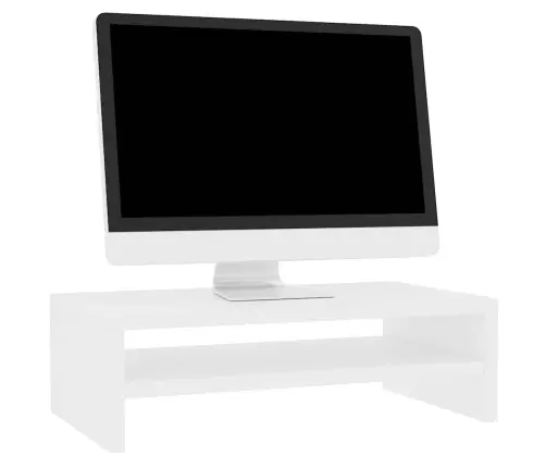 Monitora Paliktnis, 42X24X13 Cm, Inženierijas Koks, Balts Vidaxl