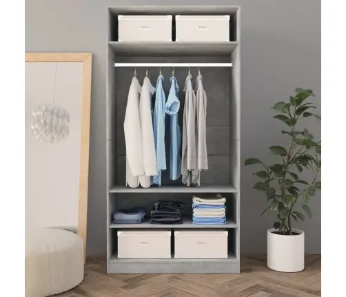 Drabužių Spinta, Betono Pilkos Spalvos, 100X50X200 cm Mdp