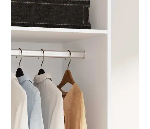 Drabužių Spinta, Baltos Spalvos, 50X50X200cm Apdirbta Mediena