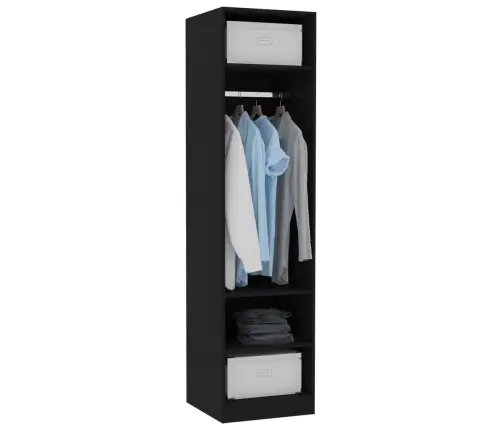 Skapis, 50X50X200 Cm, Melns, Inženierijas Koks Vidaxl