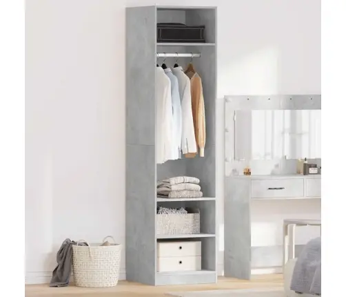 Skapis, 50X50X200 Cm, Betona Pelēks, Inženierijas Koks Vidaxl