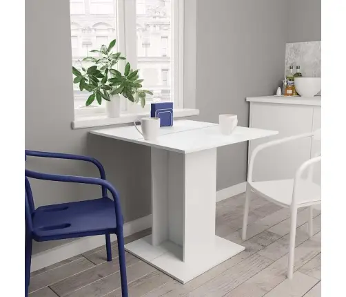 Söögilaud, Valge 80 X 80 X 75 Cm Tehispuit