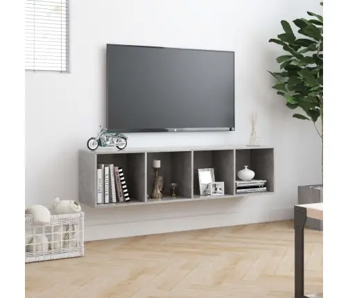 Grāmatu Plaukts, 143X30X36 Cm, Betona Pelēks Vidaxl