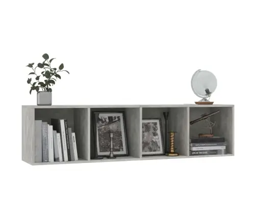 Grāmatu Plaukts, 143X30X36 Cm, Betona Pelēks Vidaxl