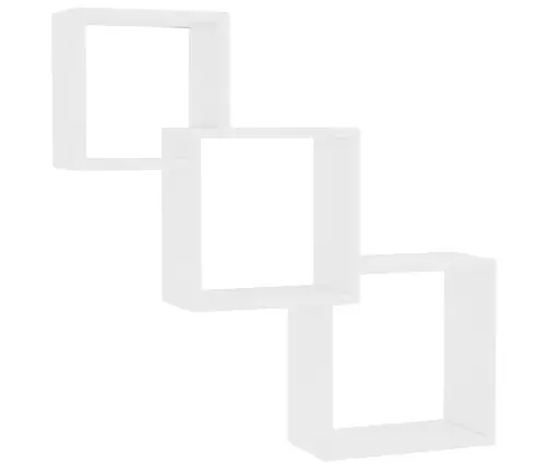 Kubveida Sienas Plaukti, 68X15X68 Cm, Skaidu Plāksne, Balti Vidaxl