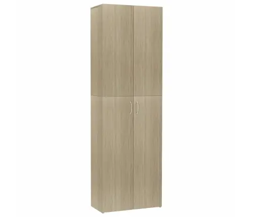 Biroja Skapis, Balts, Ozola Krāsa 60X32X190Cm Inženierijas Koks Vidaxl