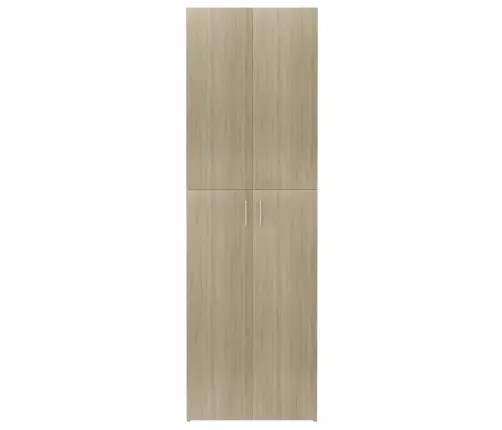 Biroja Skapis, Balts, Ozola Krāsa 60X32X190Cm Inženierijas Koks Vidaxl