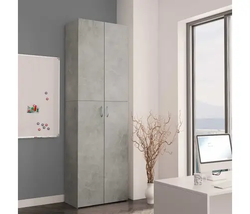 Biroja Skapis, Betona Pelēks, 60X32X190 Cm, Inženierijas Koks Vidaxl