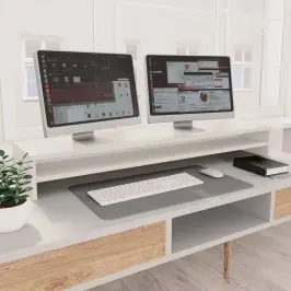 Monitora Paliktnis, 100X24X13 Cm, Inženierijas Koks, Balts Vidaxl Monitora Paliktnis, 100X24X13 Cm, Inženierijas Koks, Balts Vidaxl