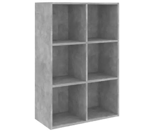 Grāmatu Plaukts, Betona Pelēks, 66X30X98 Cm, Skaidu Plāksne Vidaxl