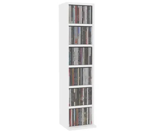 Cd Skapītis, Balts, 21X20X88 Cm, Inženierijas Koks Vidaxl