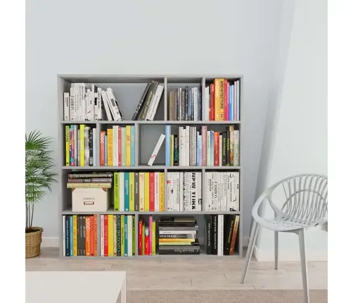 Istabas Aizslietnis/Grāmatu Plaukts, 110X24X110 Cm, Pelēks Vidaxl