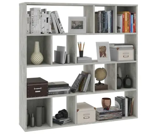 Istabas Aizslietnis/Grāmatu Plaukts, 110X24X110 Cm, Pelēks Vidaxl