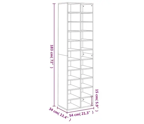 Spintelė Batams, Baltos Spalvos, 54X34X183 cm Mpd