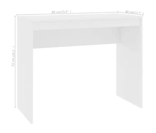 Rakstāmgalds, Balts, 90X40X72 Cm, Inženierijas Koks Vidaxl