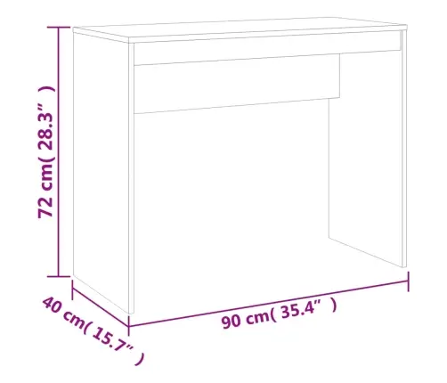 Rakstāmgalds, Ozolkoka Krāsa, 90X40X72 Cm, Inženierijas Koks Vidaxl