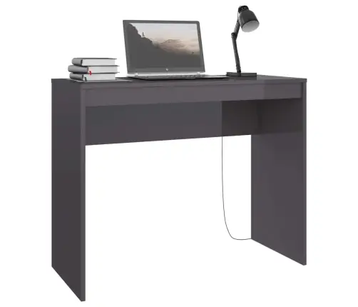 Rašomasis Stalas, Pilkas, 90X40X72cm Apdirbta Mediena, Blizgus