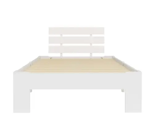 Voodiraam Valge, Tugevast Männipuidust, 100 X 200 Cm