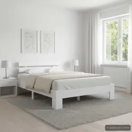 Voodiraam, Valge, Tugevast Männipuidust, 120 X 200 Cm