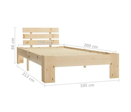 Voodiraam Ilma Madratsita, Tugevast Männipuidust, 100 X 200 Cm