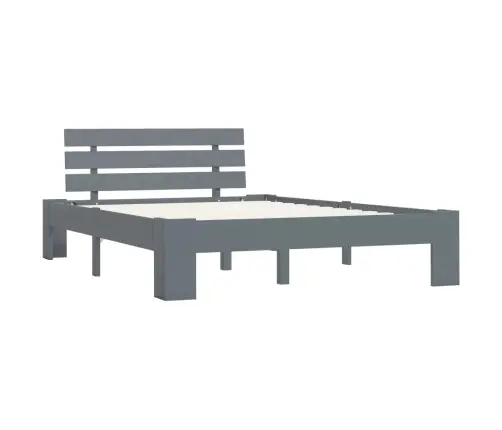 Gultas Rāmis, Pelēks, Priedes Masīvkoks, 120X200 Cm Vidaxl