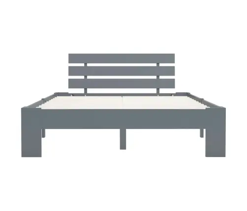 Gultas Rāmis, Pelēks, Priedes Masīvkoks, 120X200 Cm Vidaxl