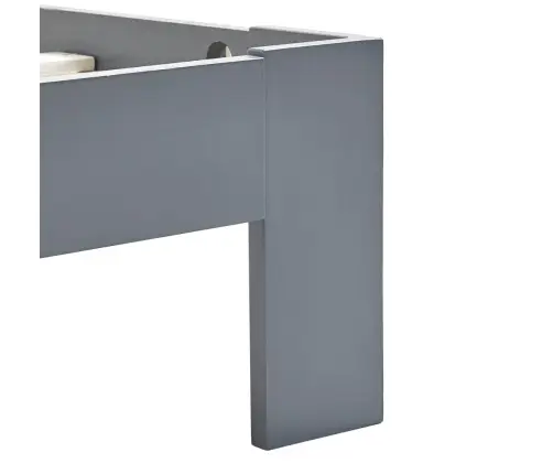 Gultas Rāmis Ar Galvgali, Pelēks, 160X200 Cm, Priedes Masīvkoks Vidaxl