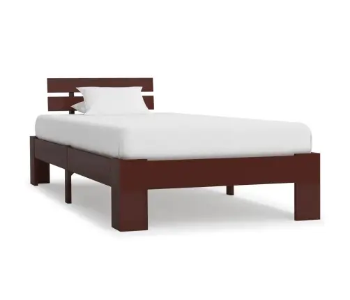 Lovos Rėmas, Tamsiai Rudos Sp., 100X200 cm Pušies Med. Masyvas