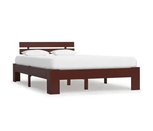 Voodiraam, Tumepruun, Tugevast Männipuidust, 120 X 200 Cm