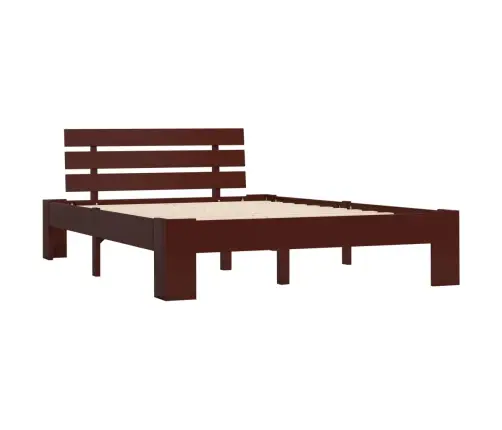 Voodiraam, Tumepruun, Tugevast Männipuidust, 120 X 200 Cm