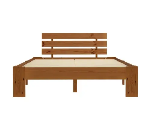 Gultas Rāmis, Medus Brūns, Priedes Masīvkoks, 120X200 Cm Vidaxl