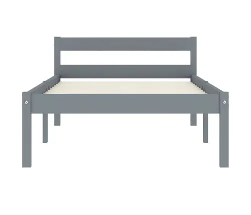 Gultas Rāmis, Pelēks, Priedes Masīvkoks, 100X200 Cm Vidaxl