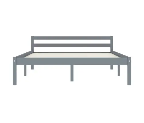 Gultas Rāmis, Pelēks, Priedes Masīvkoks, 140X200 Cm Vidaxl